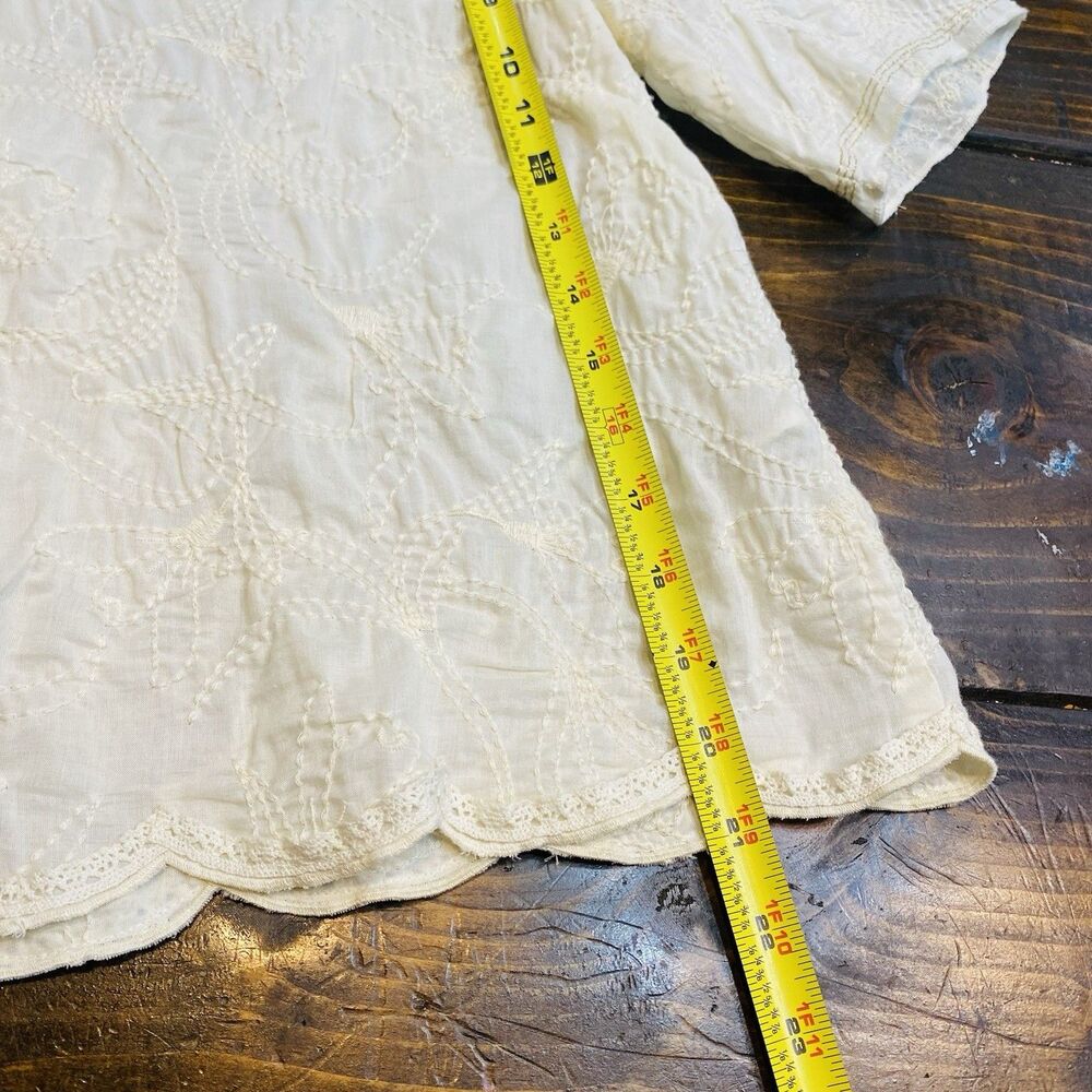 Gudrun Sjoden “Duha” woven blouse in organic cotton In Ecru Cream Color Small - Picture 7 of 7